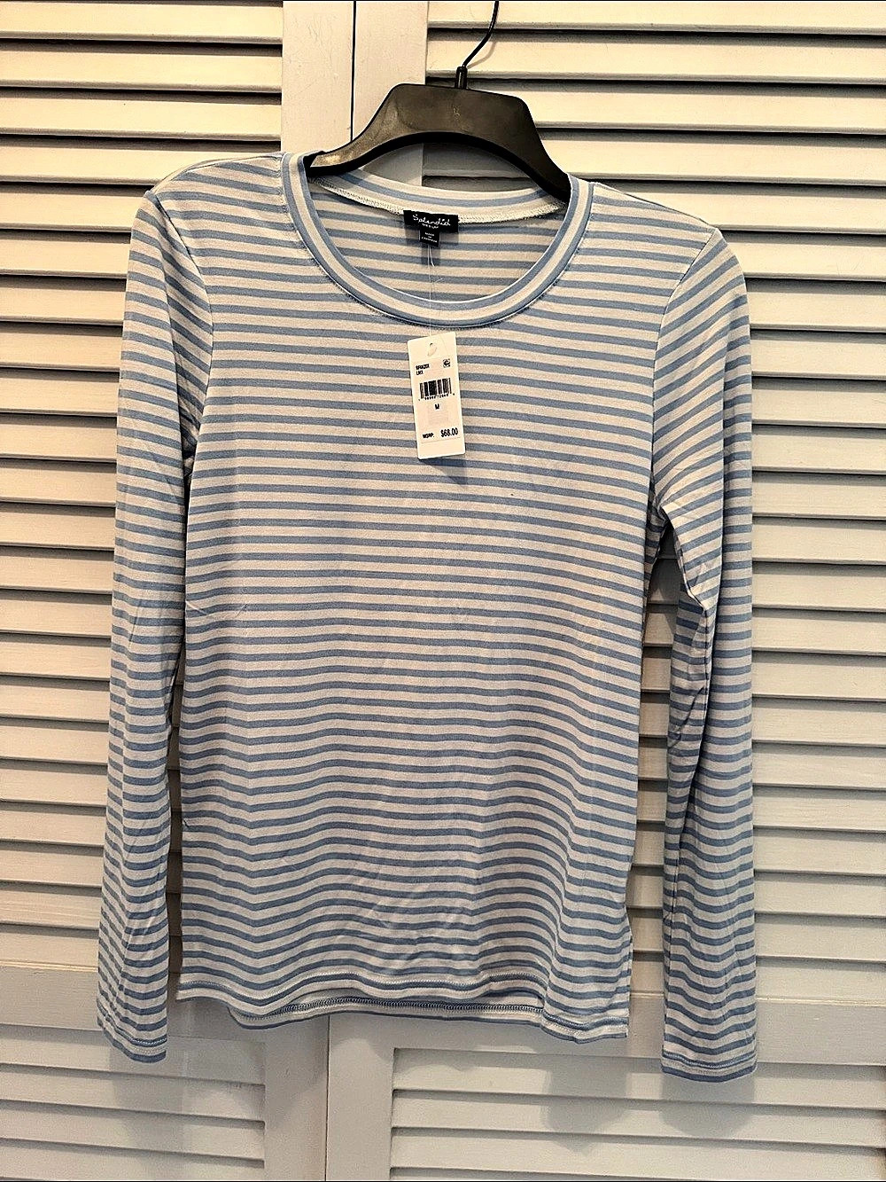 Splendid Striped Long Sleeve Top Blue & White Medium NWT